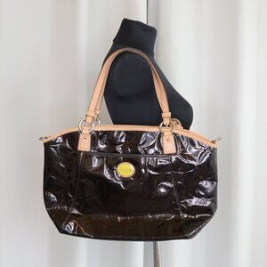 Coach Peyton Patent Leather Black Tote F20028